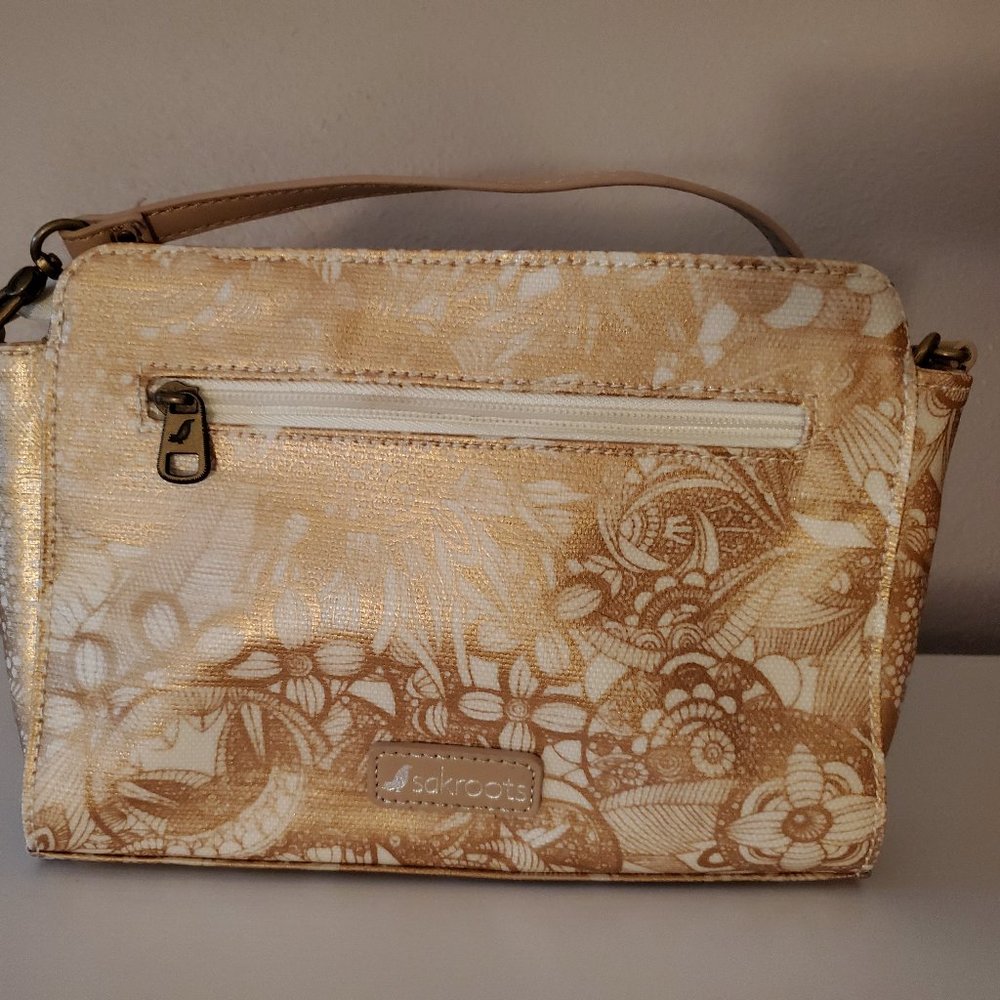 Sakroots Gold and White Spirit Desert Crossbody